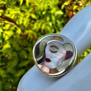 Eric Grossbardt 18K Gold & Sterling Silver Picasso Museum Inlay Ring